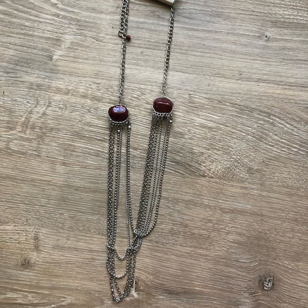 2 for $10 bundle—Silver necklace with stones